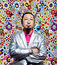 Murakami vor Blümchenbild