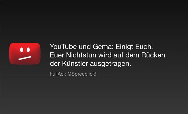 youTube - Gema: Einigt Euch!!!